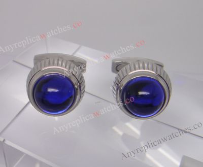 AAA Grade Cartier Cufflinks Replica / Silver & Blue Cufflinks